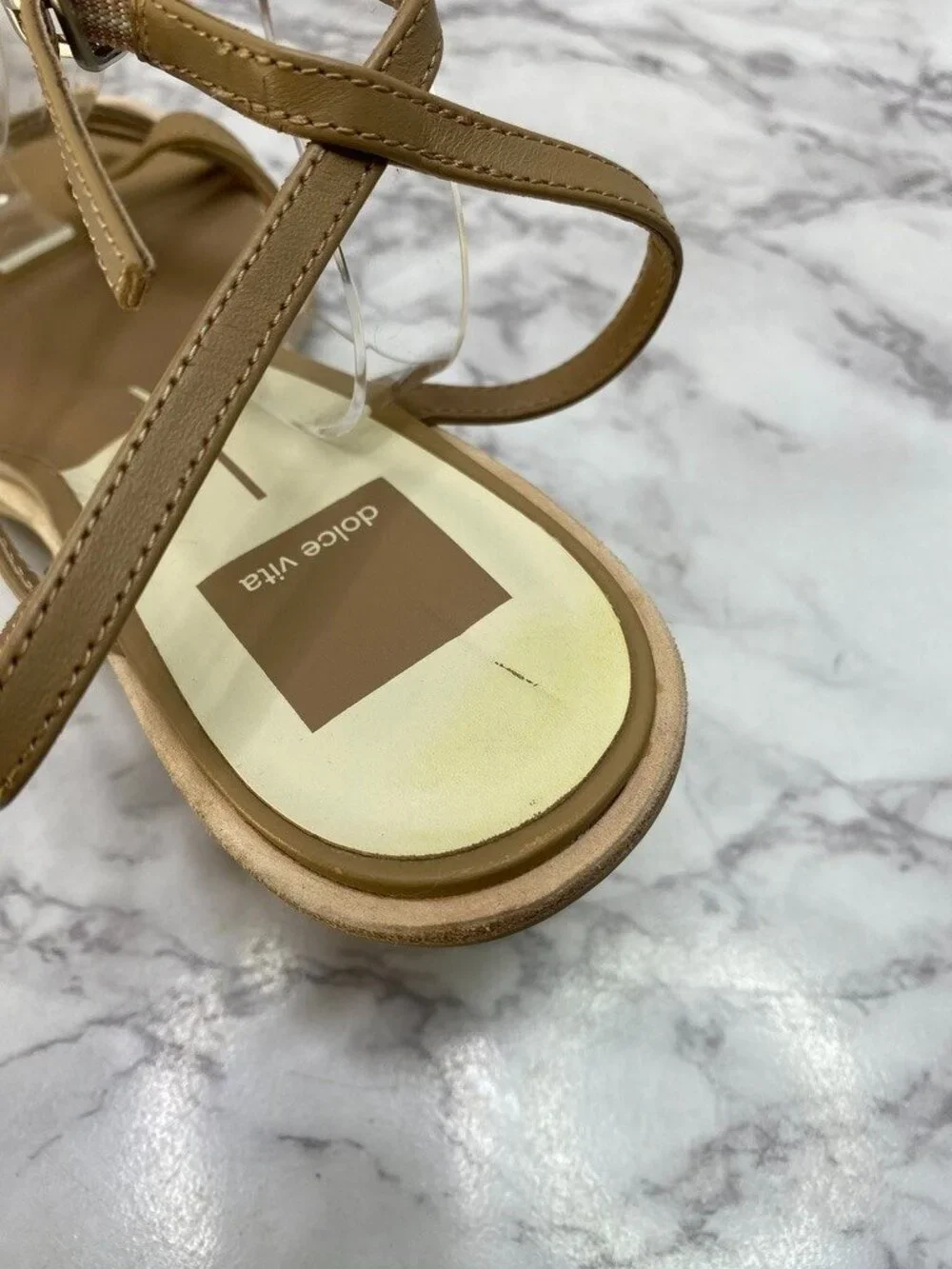 Dolce Vita Gemini Cafe Wedge Strappy Square Toe Women's Sandals Sz 9